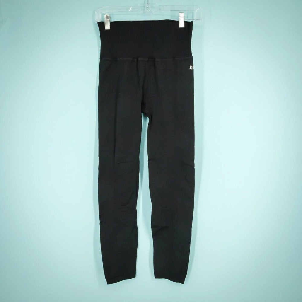Free People Movement Size Small S Black Seamless Perforated Active Knit Leggings